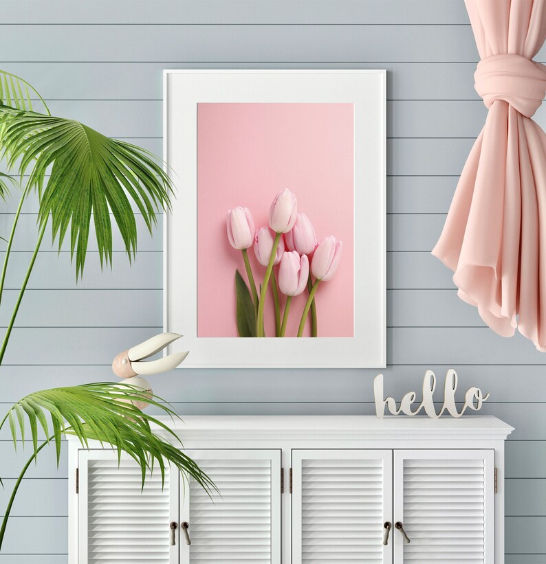 Pink Tulips Poster Tulip Wall Art Flower Photography | Etsy