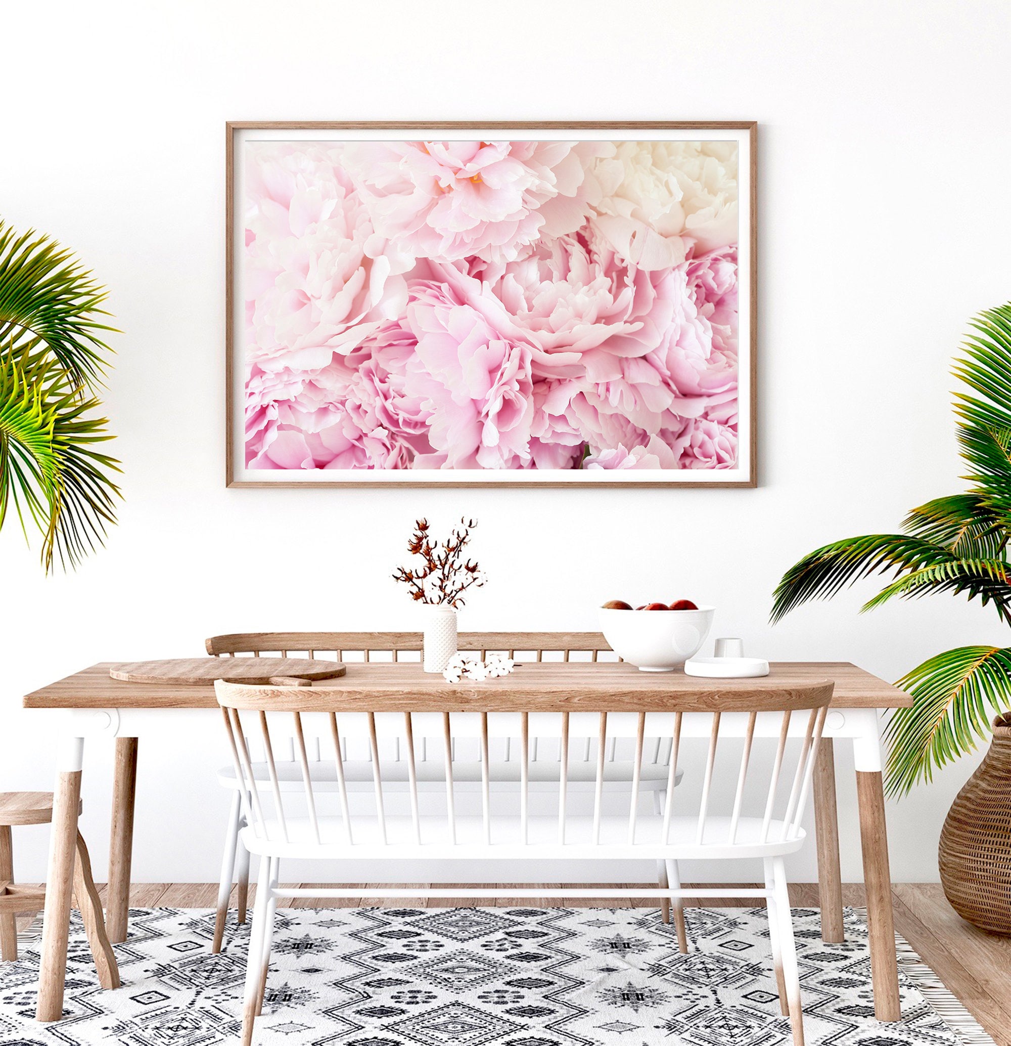 Blush Pink Peony Wall Art, Pastel Peony Photo Poster, Peony Digital Art ...