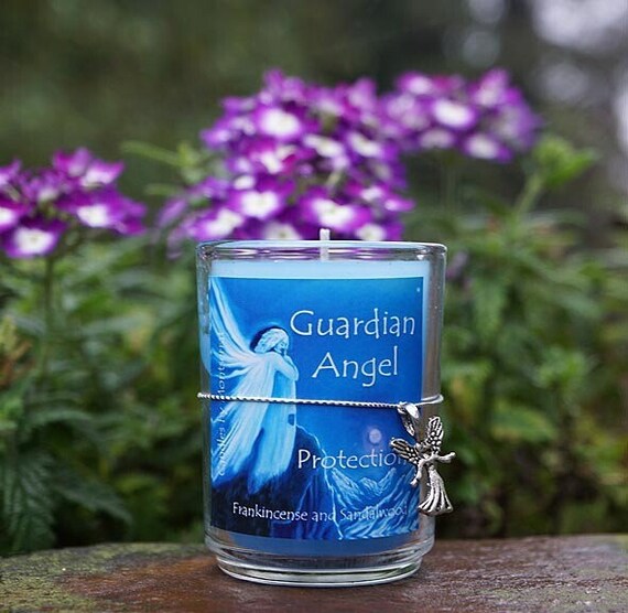 Guardian Angel Candle Votive Candles Protection Etsy