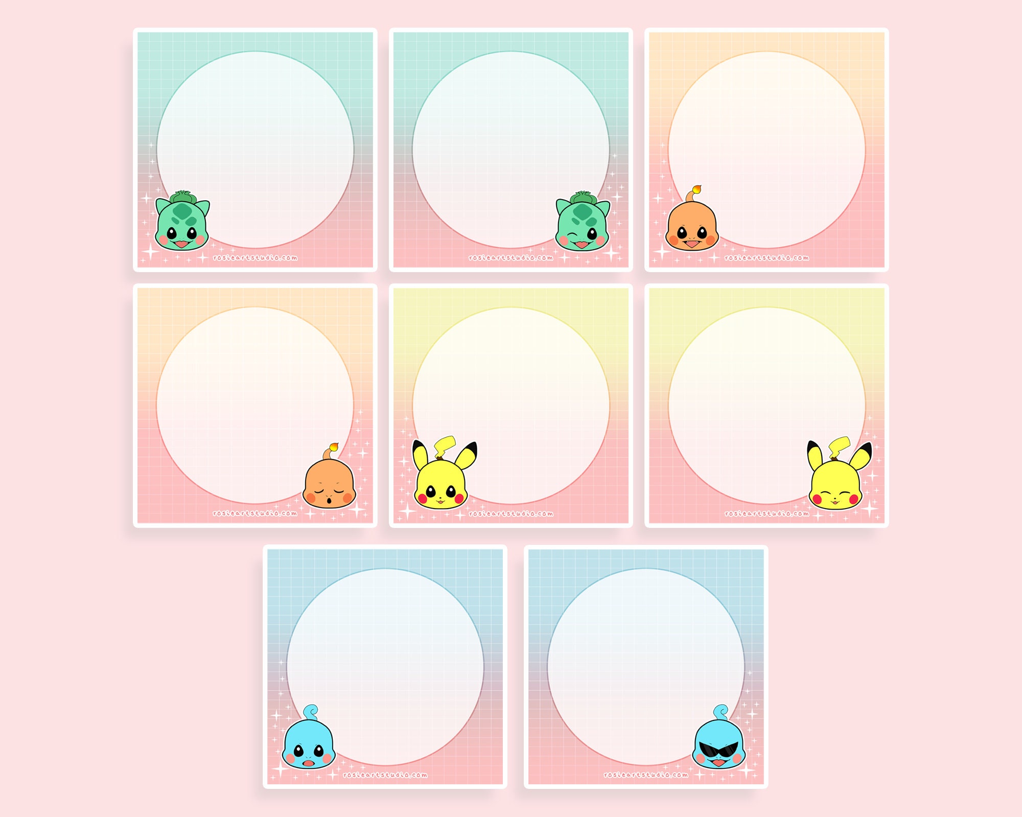 Pokemon Gen 1 Memo Pads ~ Anime Planer Sticky Notes - Kawaii Bujo Briefpapier - Süße Manga Notizblöcke - Rosie Art Studio