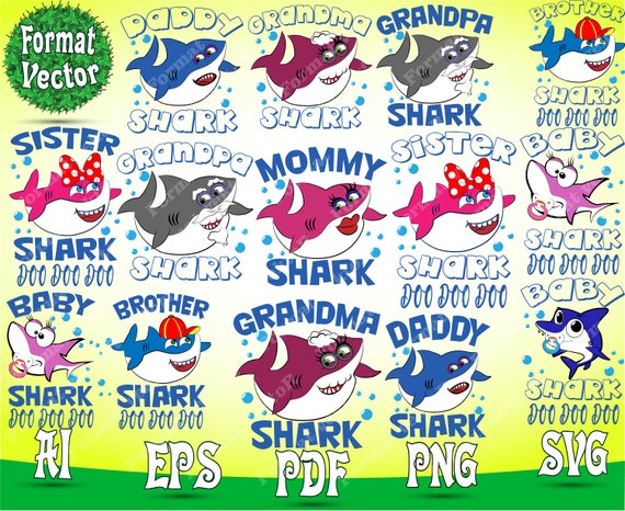 Baby Shark Svg File Bundle Family Shark Printable Family Etsy Baby Shark Svg File Bundle Family Shark Printable Family Etsy