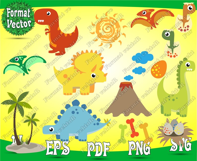 Download Dinosaur SVG Bundle Birthday Pack Jurassic T-Rex Roar Dino | Etsy
