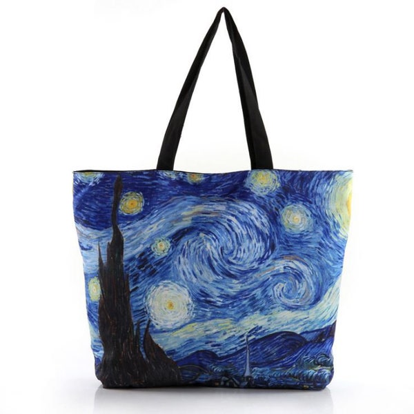 ENAPY Modern Tote Bag/Handbag Inspired by Van Gogh's Painting, The Starry Night