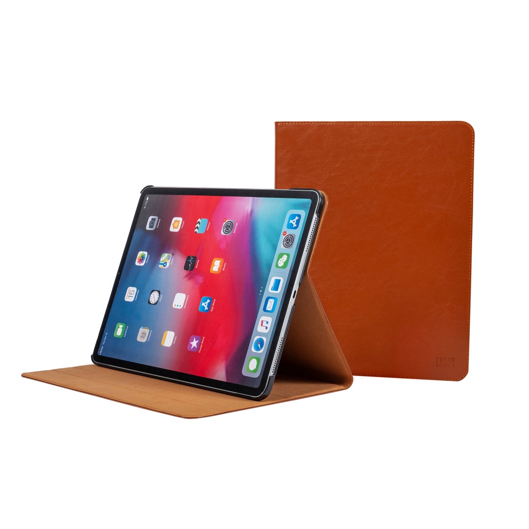 Custodia per iPad Pro 12.9 - Cover Magnetica - 3a Generazione - Marrone - Vera Pelle di Vacchetta - Con Funzionalità Sleep/Wake - Italia
