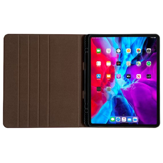 Coque iPad Air 5 Housse en cuir iPad Air 5th Generation 2022 de 10,9 Avec  porte-crayon Cuir de vachette véritable brun foncé Sleep-Wake -  France