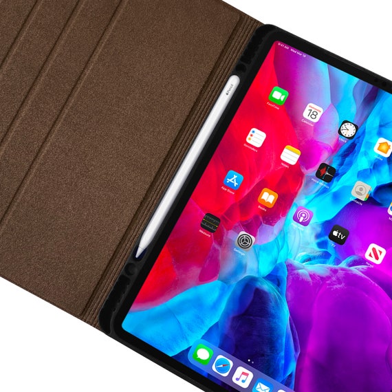 Coque iPad Air 5 Housse en cuir iPad Air 5e génération 2022 Cuir de  vachette véritable brun foncé Avec veille-sommeil Avec porte-crayons -   France