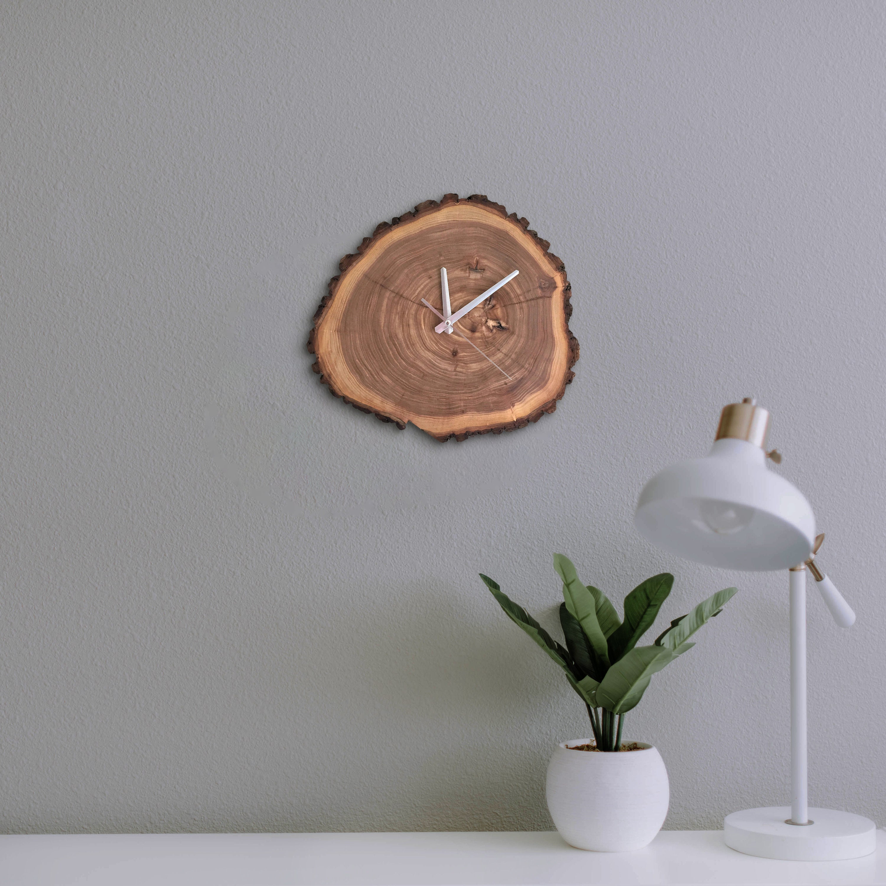 Large Handmade Vintage & Rustic Wood Grain Wall Clock Etsy