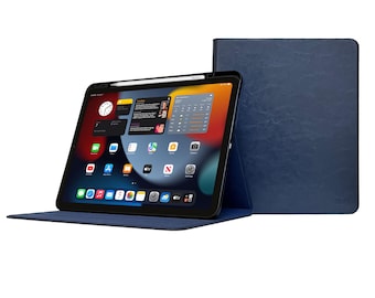 Funda de piel para iPad Air de 11" (M4) - 2026 - Con soporte para Apple Pencil - Piel auténtica - Función de encendido/apagado automático - Compatible con Touch ID - Para los modelos A3459 y A3460
