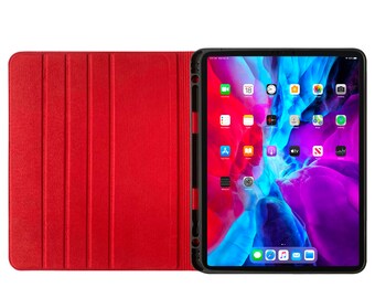 IPad Pro 11インチケース - 第2世代 - 2020年モデル - レッド本牛革
