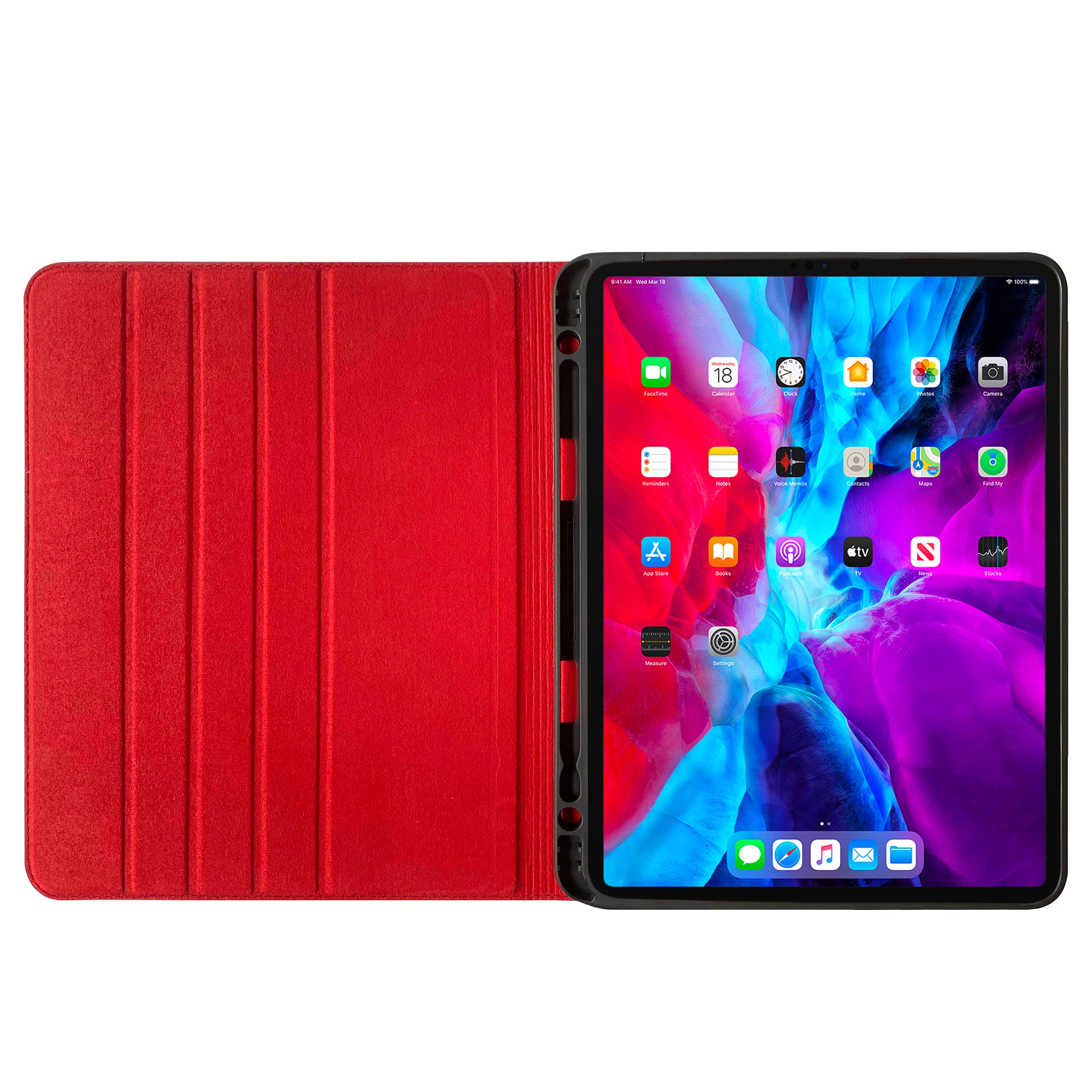 IPad Pro 11インチケース - 第2世代 - 2020年モデル - レッド本牛革