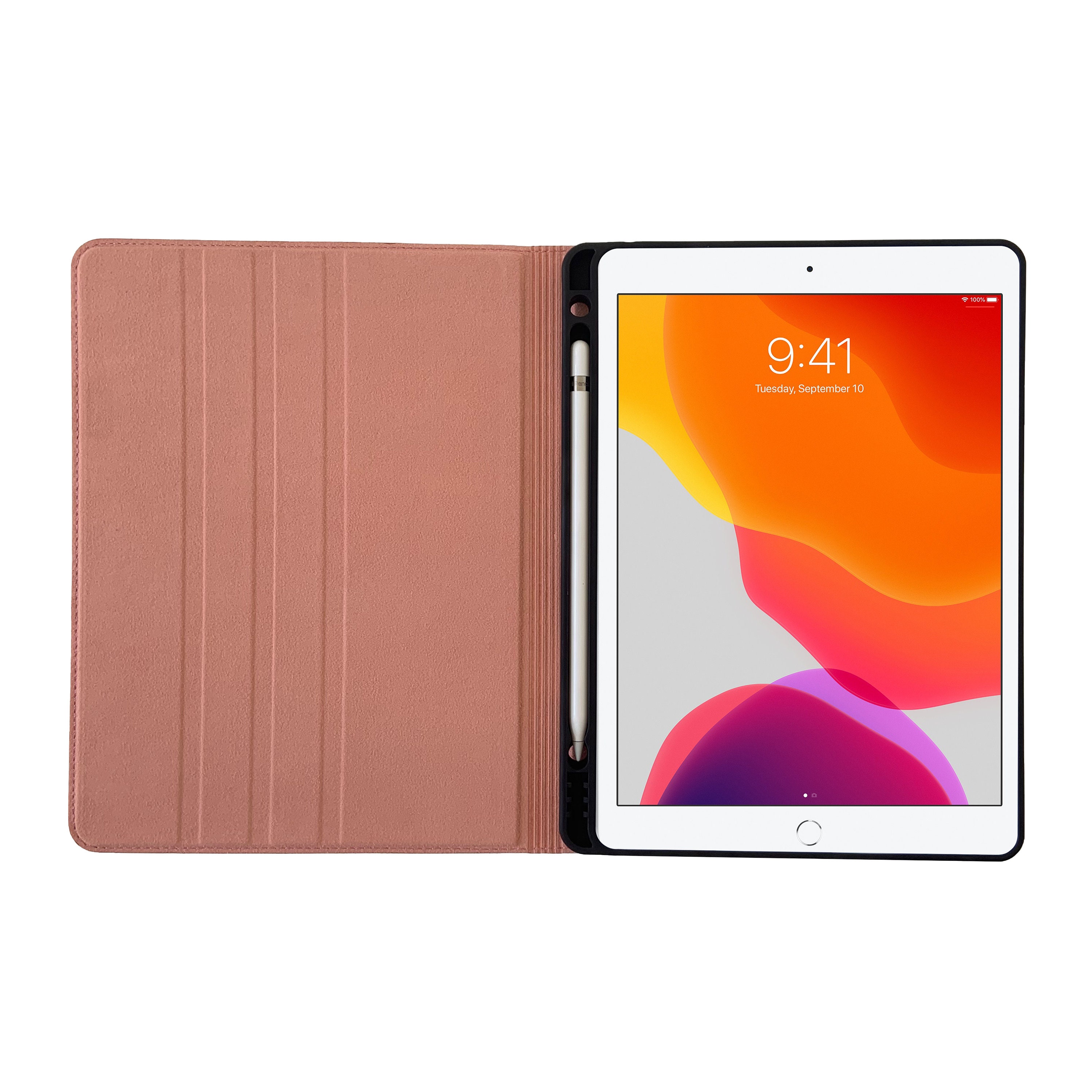 Étui iPad 9.7 6ème et 5ème Génération Avec Porte Crayon 2018/17 Rose Gold  Genuine Cowhide Leather Folio Case Sleep-Wake -  France