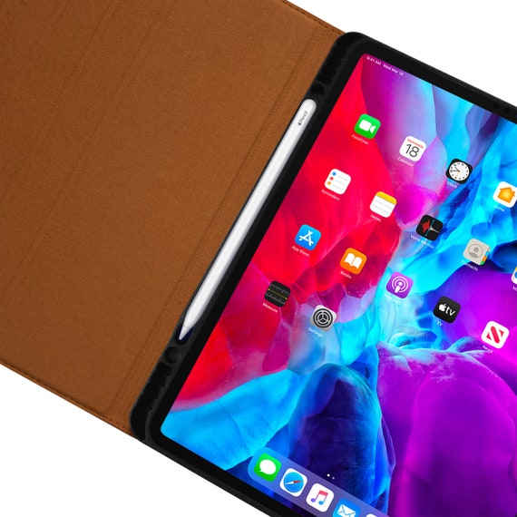 Housse en Cuir iPad 10.2 9ème Génération Modèle 2021 Cuir de Vachette  Véritable Rouge Avec Sommeil-Réveil Avec/Sans Porte-Crayons -  France
