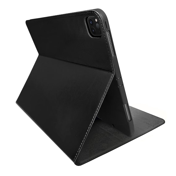 IPad Pro 12.9 Case 4th Generation 2020 Genuine Cowhide Leather Magnetic  Cover Black Pencil Holder Sleep/wake 