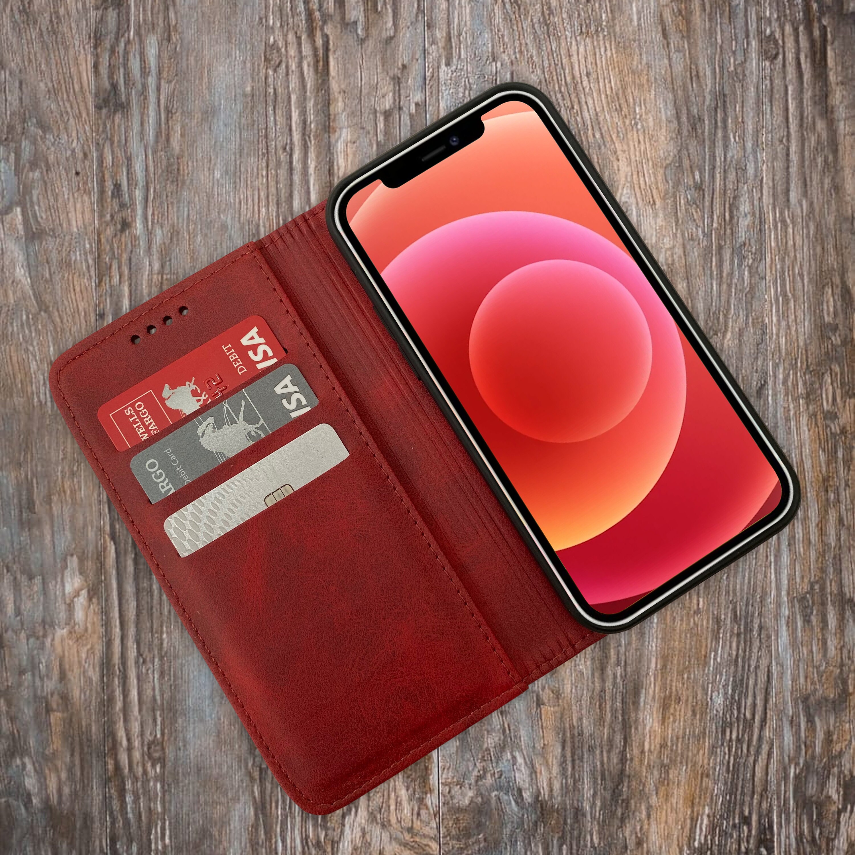 Leather Wallet Magnetic Flip Cover Thin Slim Case For iPhone 11 Pro XS MAX  XR - Organic Olivia