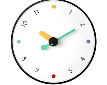 Modern Wall clock with Glass Cover & Silent, Non Ticking Movement (Free Shipping in the US)