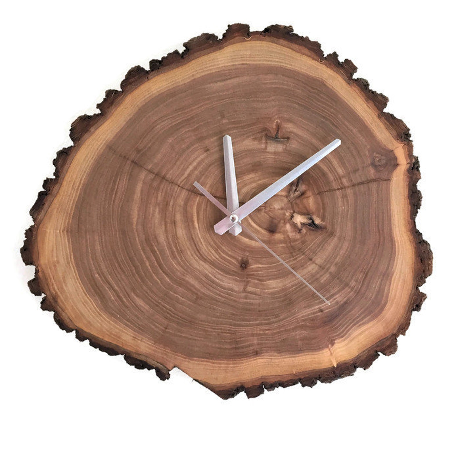 Large Handmade Vintage & Rustic Wood Grain Wall Clock Etsy