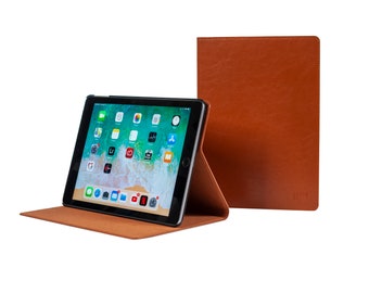 iPad 10.2" Case - 9th Generation - (2021) - Brown Genuine Cowhide Leather Case - Sleep-Wake Functionality - With/Without Pencil Holder