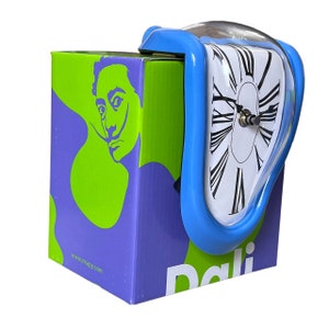 Salvador Dali Melting Desk/Shelf Clock - With Modern Gift Box - Inspired by his Painting, &quot;Persistence of Time&quot;- Functional & Silent Clock