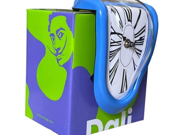 Salvador Dali Melting Desk/Shelf Clock - With Modern Gift Box - Inspired by his Painting, "Persistence of Time"- Functional & Silent Clock