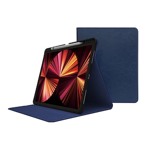 iPad Pro 11&quot;  Case - 4th & 3rd Generation Leather Cover - 2022/2021 - With Pencil Holders - Dark Blue Genuine Cowhide Leather - Sleep-Wake