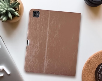 Funda de piel para iPad Pro de 13" (M5) - 8.ª generación - 2025 - Con portalápices - Piel auténtica - Función de reposo/activación - Para modelos A3360 y A3361