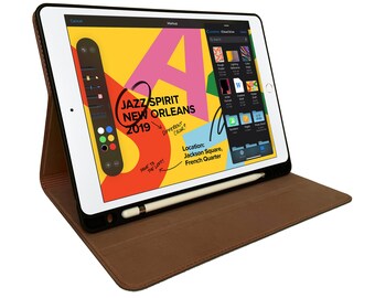 Custodia In Vera Pelle Marrone Per IPad 2, 3 E 4 – Stile Lusso Con Supporto - Foto 5