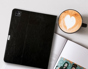 Funda de piel para iPad Pro de 11" (M5) - 6.ª generación - 2025 - Con portalápices - Piel auténtica - Función de reposo/activación - Para modelos A3357 y A3358