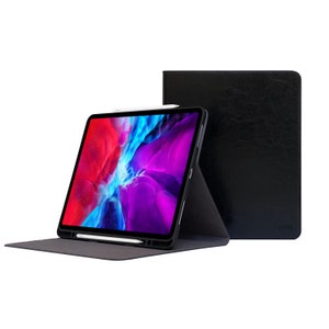 Étui iPad Air 3 & iPad Pro 10.5 » - Avec porte-crayon - Étui mince en cuir de vachette véritable noir - avec veille-sommeil