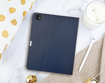 Funda de piel para iPad Pro de 11" (M5) - 6.ª generación - 2025 - Con portalápices - Piel auténtica - Función de reposo/activación - Para modelos A3357 y A3358