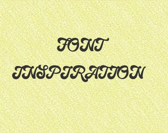 Inspiration Font with Characters, OTF, Actual Font File, Cricut, Silhouette, Hashtag, TTF, Brush font, Modern font,Instant download