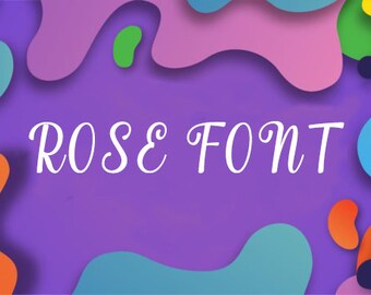 RoseFont Font download, Digital font, Calligraphy font, Script Font, Handwritten font, Brush font