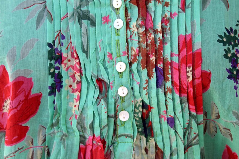Sea Green Indian Women/'s Cotton Dress Hippie Floral Printed Top Indian Girl/'s Block Printed Tunic Summer Top