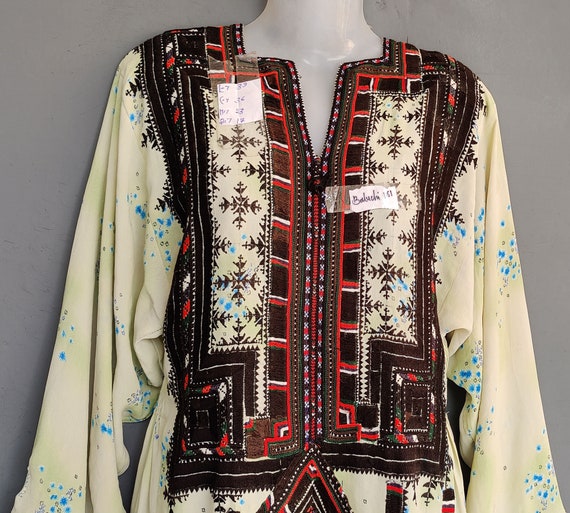 vintage pakistan afghan dress hand embroidery mir… - image 3