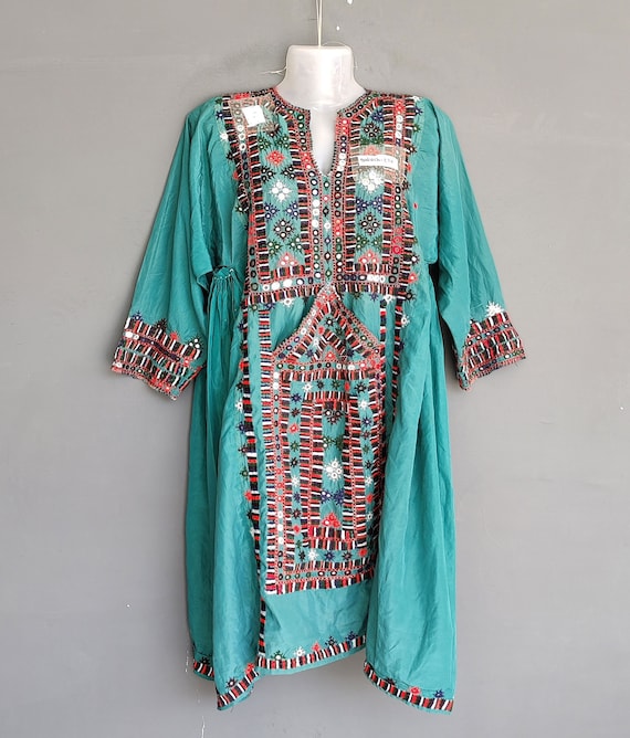 antique dress, Afghani Embroidery Traditional Boh… - image 1