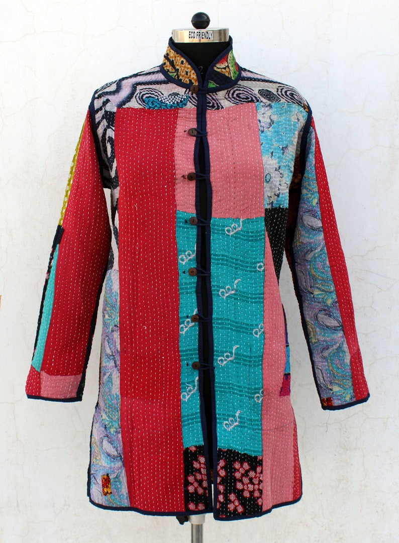 Vintage Kantha Jacket Women's Long Coat Hand Stitch | Etsy