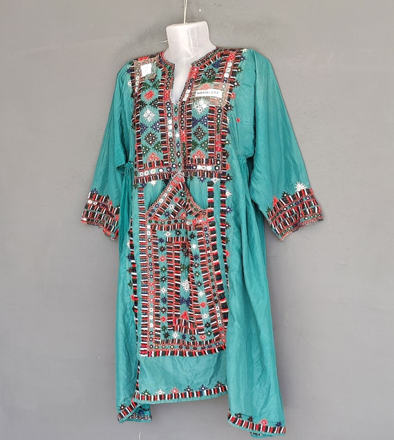 antique dress, Afghani Embroidery Traditional Boh… - image 4