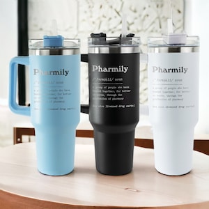 Personalized 40oz Tumbler With For Pharmacist, Custom Medical Assistant Tumbler With Handle, Gift for Pharmacy Tech, Nurse Graduation Gifts