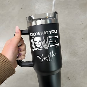 Custom Xray Tech Tumbler 40oz  With Handle, Engraved Radiology Tumbler For Rad Tech Insulated Hot & Cold, X-Ray CT Tech Gift
