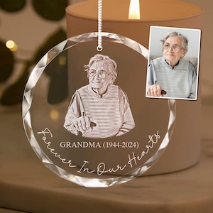 Personalized Grandma Memorial Ornament, Custom Photo Christmas Ornament, In Memory of Grandma, Grandma Sympathy Gift, Loss of Grandma Gifts