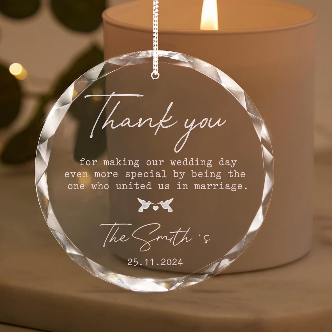 Personalized Officiant Wedding Gift, Custom Christmas Ornament Gifts
