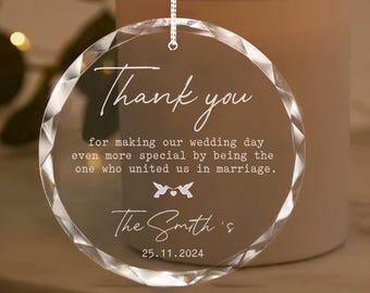 Personalized Officiant Wedding Gift, Custom Christmas Ornament Gifts for Officiant, Wedding Officiant Proposal Gift, Pastor Wedding Ornament