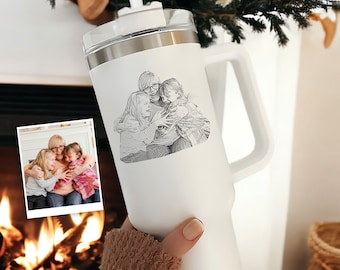 Custom Photo 40oz Tumbler Gifts for Mom, Unique Grandma Mother's Day Gift Idea, Gifts for Mama, Grandparents Gift from Kids