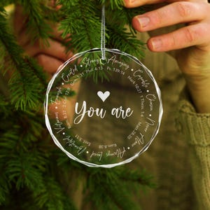 You Are Inspiration Christmas Ornament, Engraved Bible Verse Crystal Ornament, Christian Gifts Idea, Holiday Decoration 2024