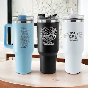 Personalized Rad Tech Tumbler 40oz With Handle, Custom Engraved Xray Tech Tumbler, Radiology Gift, Gifts for Radiologist