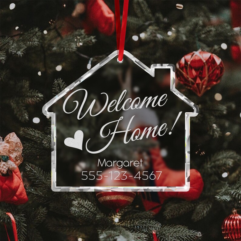 Personalized Housewarming Ornament Gift, Home Glass Ornament