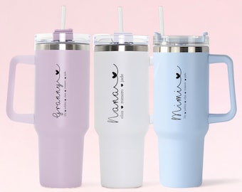 Personalized 40oz Tumbler Gifts for Grandma, Custom Kid's Names Engraved Cup, Mother's Day Gifts for Nana, Mimi From Grandchildren