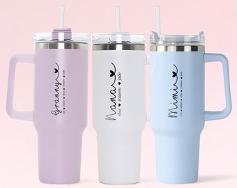 Personalized 40oz Tumbler Gifts for Grandma, Custom Kid's Names Engraved Cup, Mother's Day Gifts for Nana, Mimi From Grandchildren