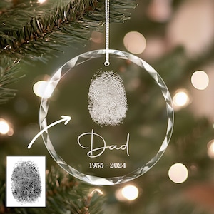 Custom Fingerprint Memorial Ornament, in Loving Memory Gift ...