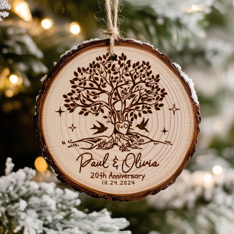 20th Wedding Anniversary Gift for Couple, Custom 20th Anniversary Wood