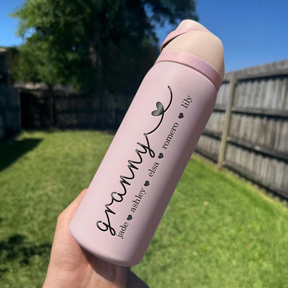 Personalized 24oz Tumbler Gifts for Grandma, Custom Kid's Names Engraved Cup, Christmas Gifts for Nana, Mimi From Grandchildren